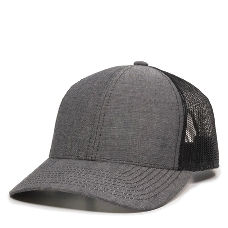 Outdoor Cap MBW-800CB Cotton Chambray Structured Trucker Hat Unisex Accessories Hats & Caps