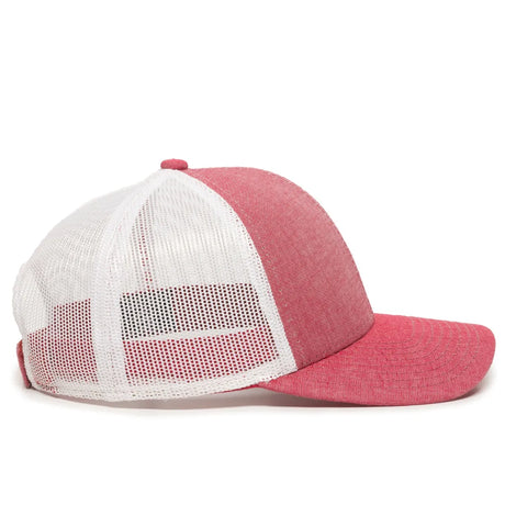 Outdoor Cap MBW-800CB Cotton Chambray Structured Trucker Hat Unisex Accessories Hats & Caps