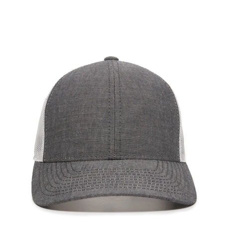 Outdoor Cap MBW-800CB Cotton Chambray Structured Trucker Hat Unisex Accessories Hats & Caps