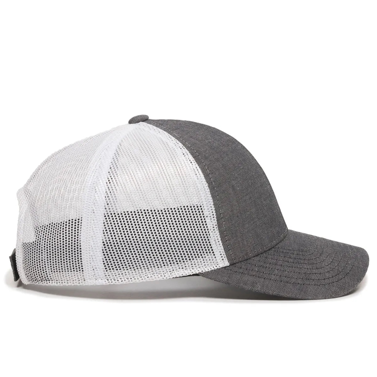 Outdoor Cap MBW-800CB Cotton Chambray Structured Trucker Hat Unisex Accessories Hats & Caps