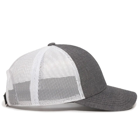 Outdoor Cap MBW-800CB Cotton Chambray Structured Trucker Hat Unisex Accessories Hats & Caps