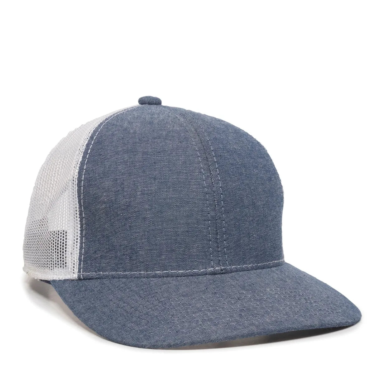 Outdoor Cap MBW-800CB Cotton Chambray Structured Trucker Hat Unisex Accessories Hats & Caps