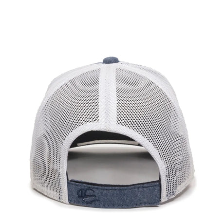 Outdoor Cap MBW-800CB Cotton Chambray Structured Trucker Hat Unisex Accessories Hats & Caps