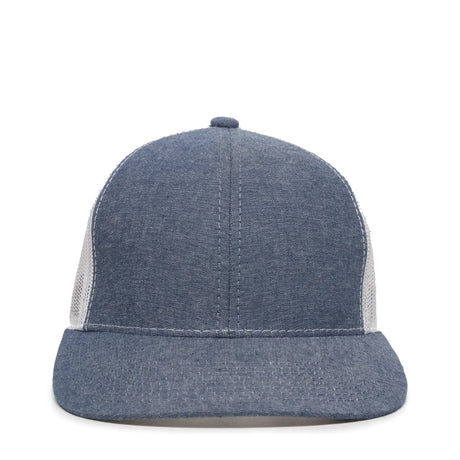 Outdoor Cap MBW-800CB Cotton Chambray Structured Trucker Hat Unisex Accessories Hats & Caps
