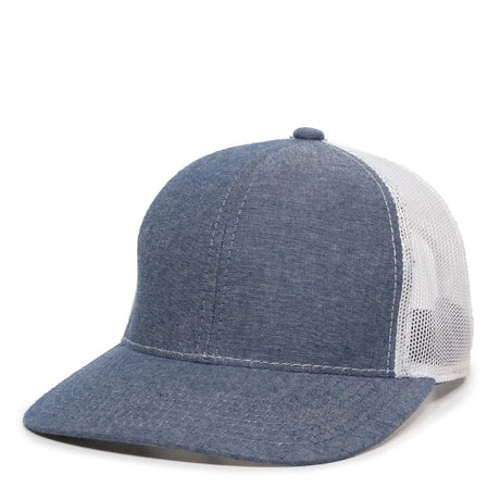 Outdoor Cap MBW-800CB Cotton Chambray Structured Trucker Hat Unisex Accessories Hats & Caps