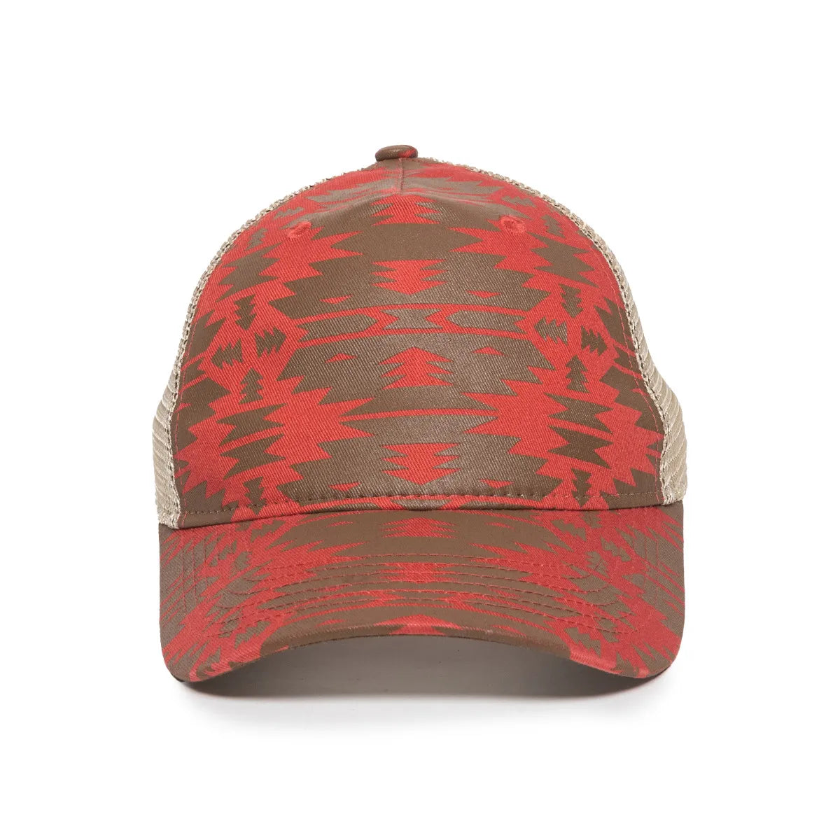 Outdoor Cap OC901M Aztec & Leopard Unstructured Trucker Hat Unisex Accessories Hats & Caps
