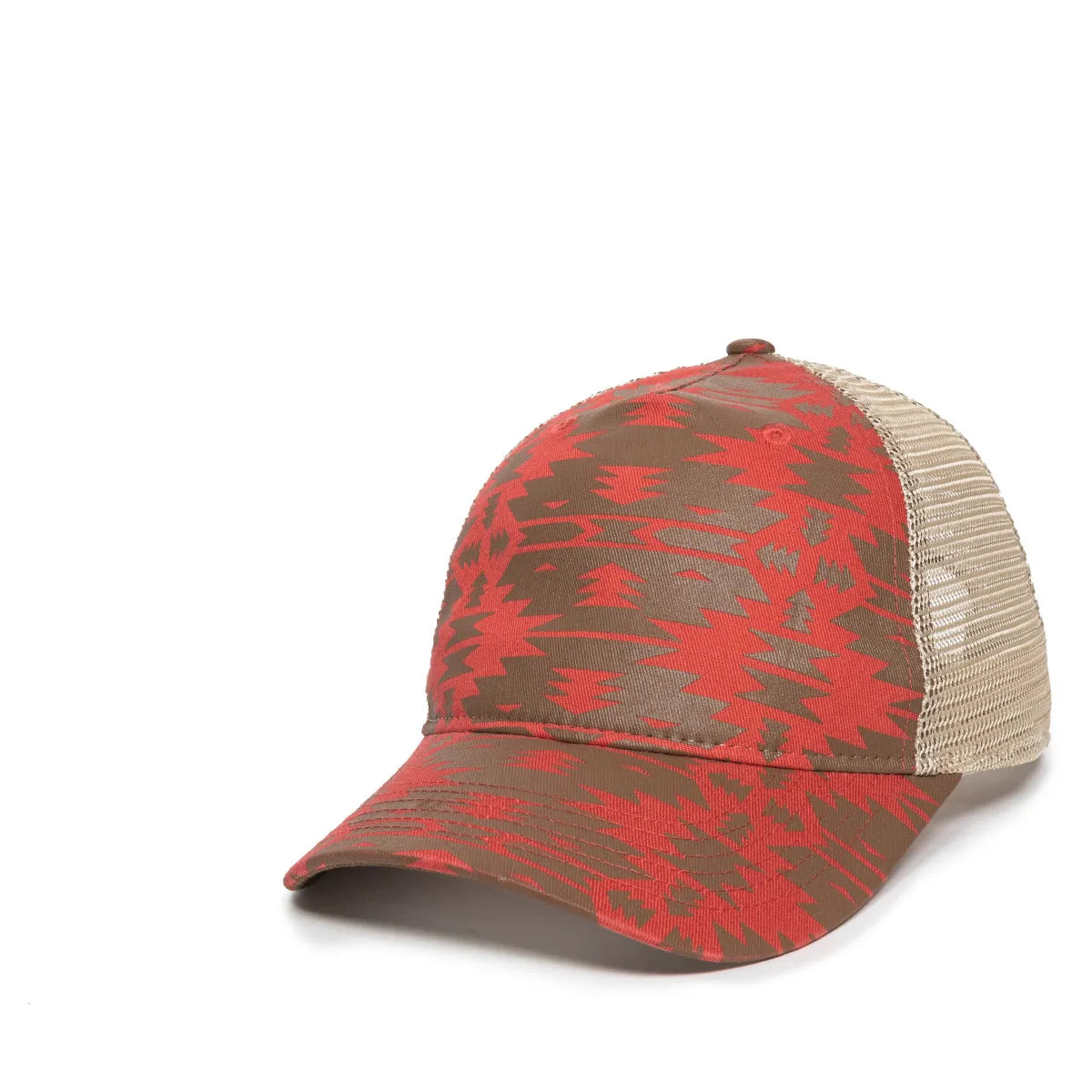 Outdoor Cap OC901M Aztec & Leopard Unstructured Trucker Hat Unisex Accessories Hats & Caps