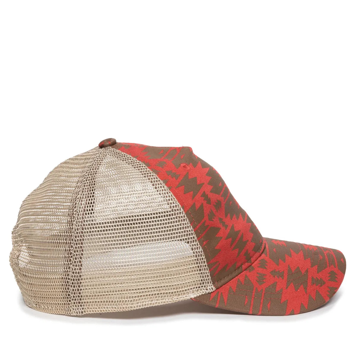 Outdoor Cap OC901M Aztec & Leopard Unstructured Trucker Hat Unisex Accessories Hats & Caps