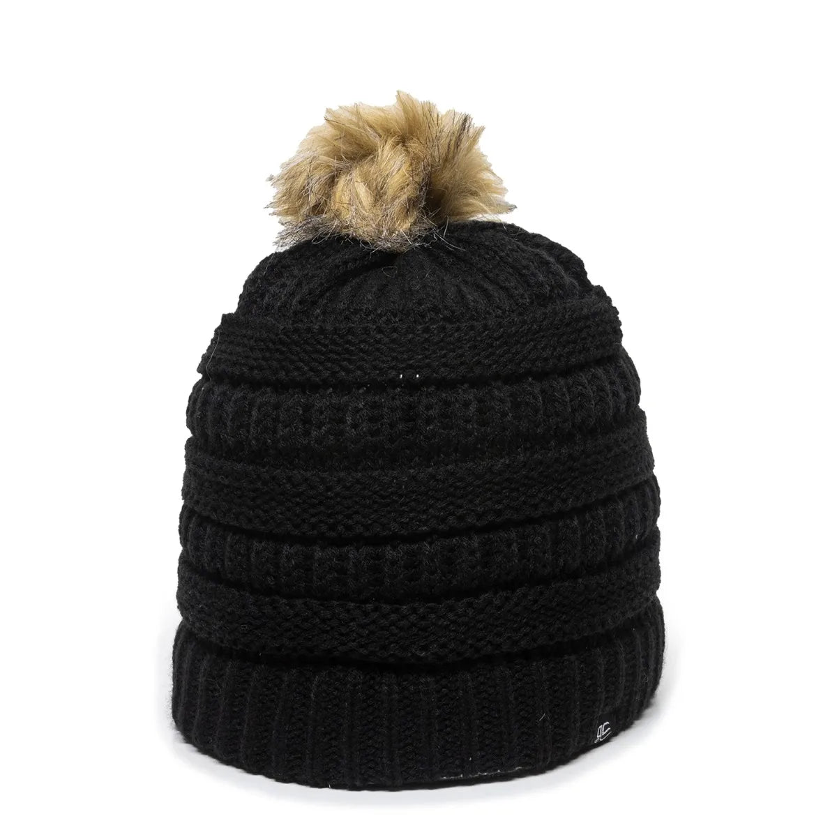 Outdoor Cap OC805 Acrylic Knit Beanie With Faux Fur Pom Unisex Accessories Hats & Caps
