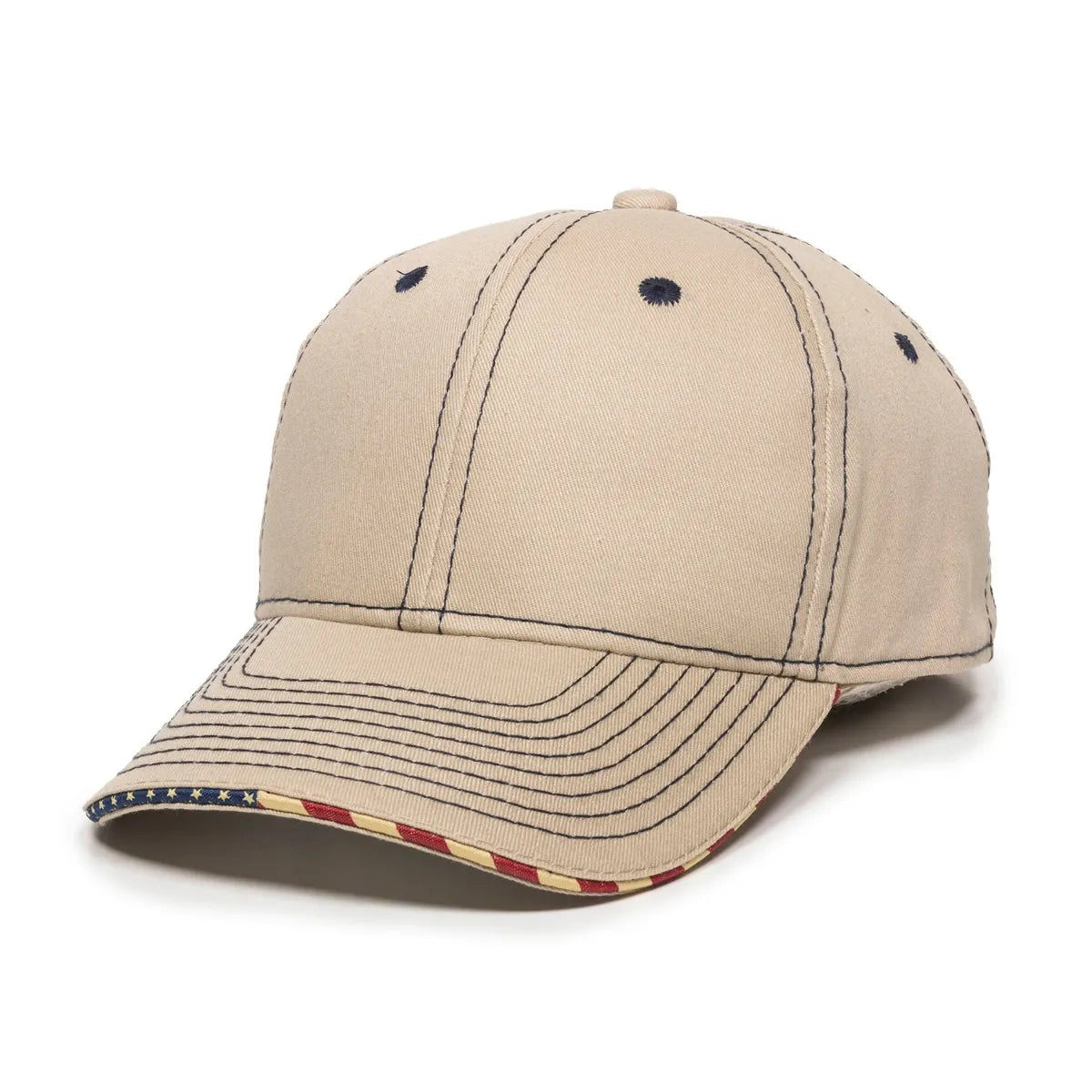 Outdoor Cap USA-800 Cotton Twill Structured Solid Back Hat Unisex Accessories Hats & Caps