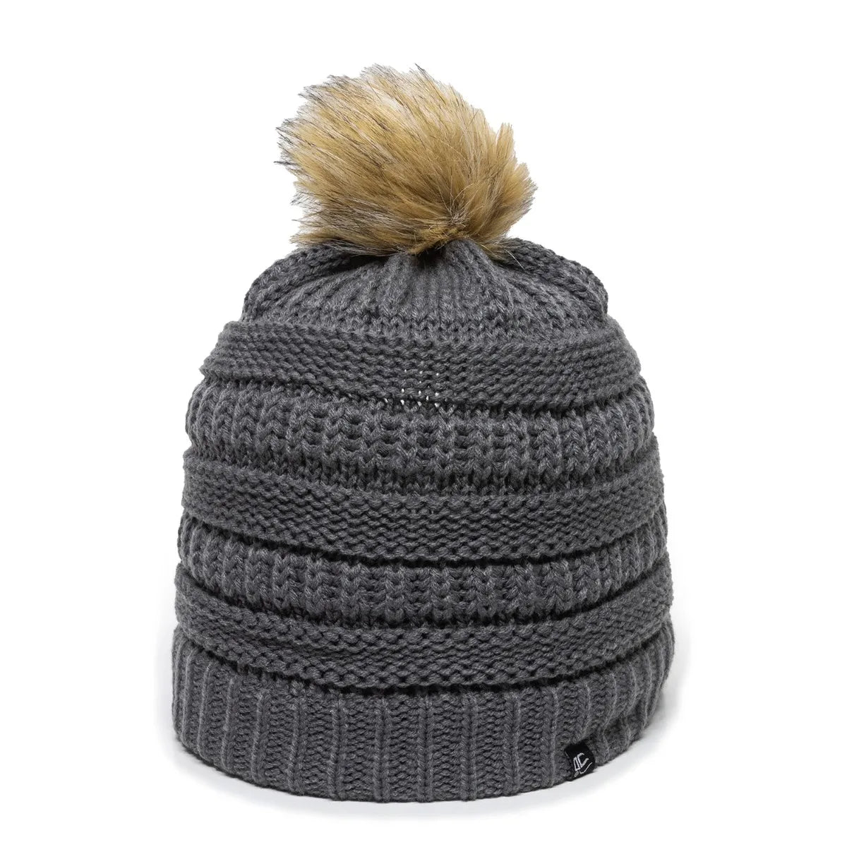 Outdoor Cap OC805 Acrylic Knit Beanie With Faux Fur Pom Unisex Accessories Hats & Caps