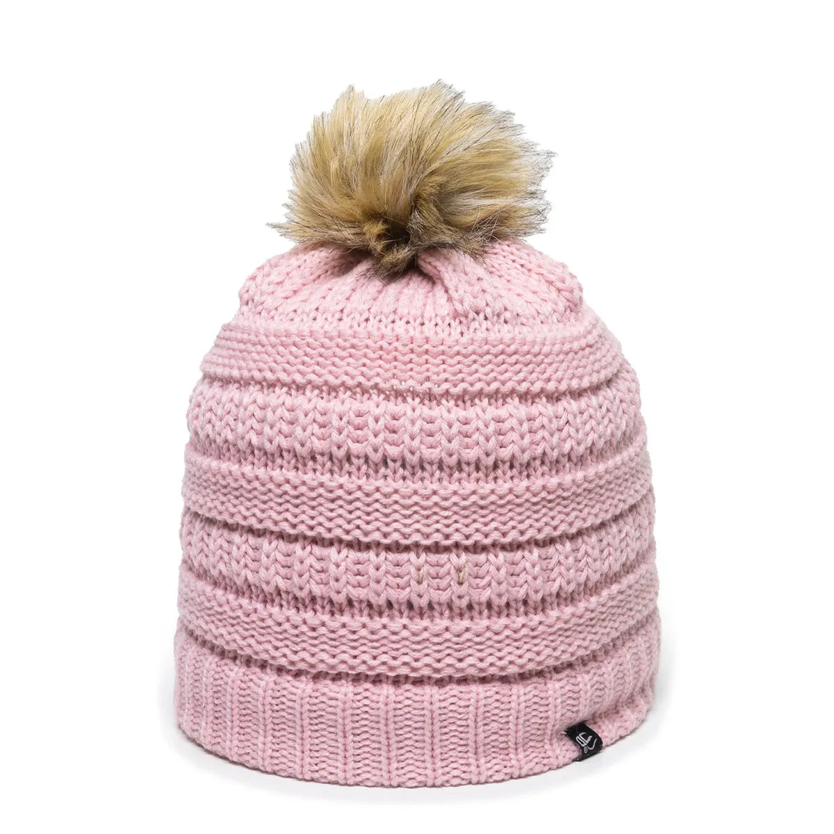 Outdoor Cap OC805 Acrylic Knit Beanie With Faux Fur Pom Unisex Accessories Hats & Caps