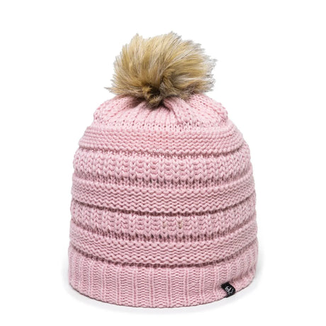 Outdoor Cap OC805 Acrylic Knit Beanie With Faux Fur Pom Unisex Accessories Hats & Caps