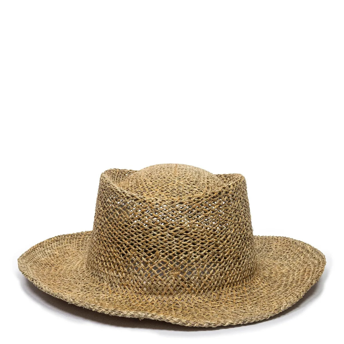 Outdoor Cap STW-100 Natural Sea Grass Straw Gambler Hat Unisex Accessories Hats & Caps