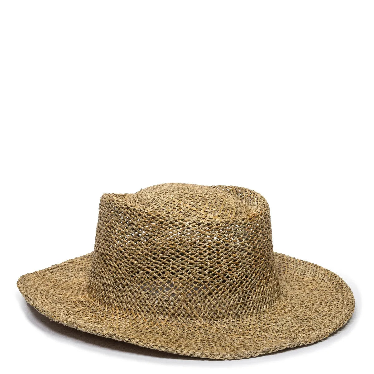 Outdoor Cap STW-100 Natural Sea Grass Straw Gambler Hat Unisex Accessories Hats & Caps