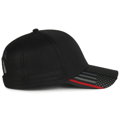 Outdoor Cap OC601M Black Service Stripes US FLAG Structured Trucker Hat Unisex Accessories Hats & Caps