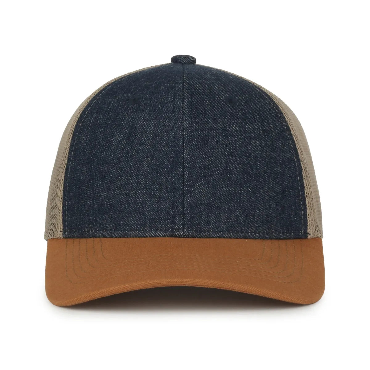 Outdoor Cap FFA-DNM Dark Blue/ Khaki/ Brown Structured Trucker Hat Unisex Accessories Hats & Caps