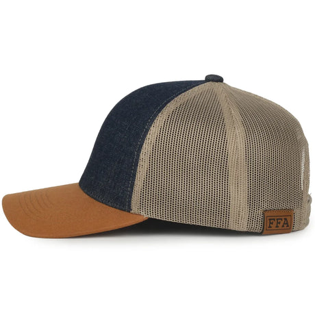 Outdoor Cap FFA-DNM Dark Blue/ Khaki/ Brown Structured Trucker Hat Unisex Accessories Hats & Caps