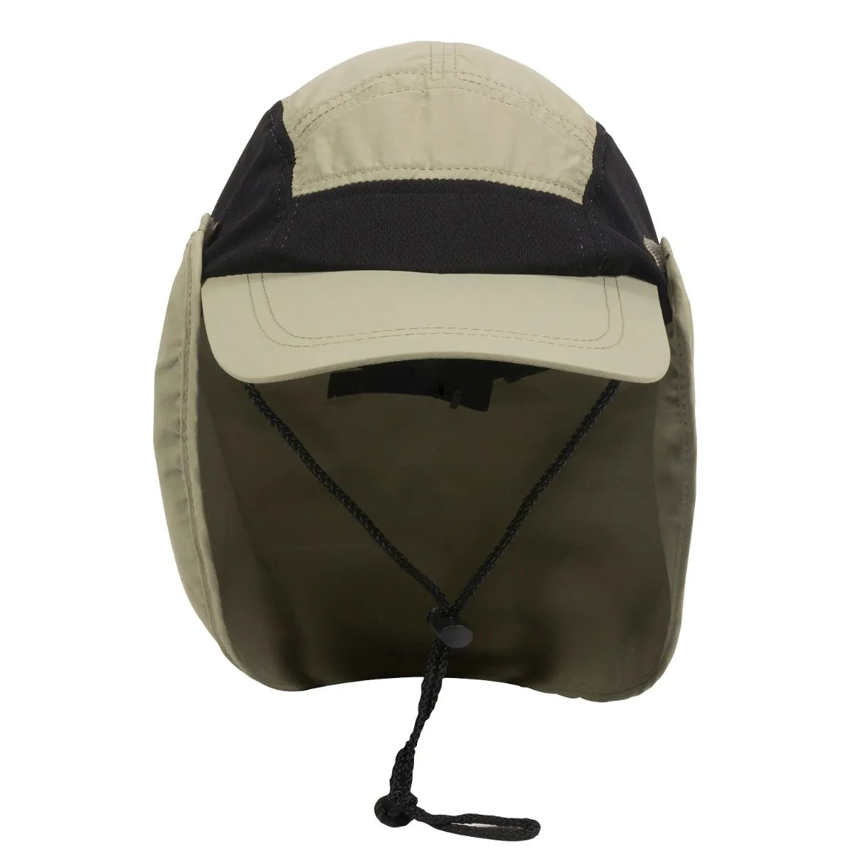 Outdoor Cap RR-002 Kahki/ Black Hat with Sun Cape Unisex Accessories Hats & Caps