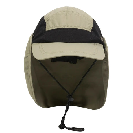 Outdoor Cap RR-002 Kahki/ Black Hat with Sun Cape Unisex Accessories Hats & Caps