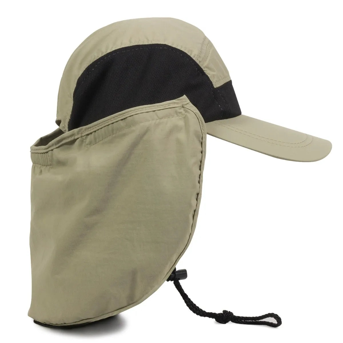 Outdoor Cap RR-002 Kahki/ Black Hat with Sun Cape Unisex Accessories Hats & Caps