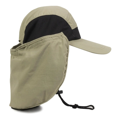 Outdoor Cap RR-002 Kahki/ Black Hat with Sun Cape Unisex Accessories Hats & Caps