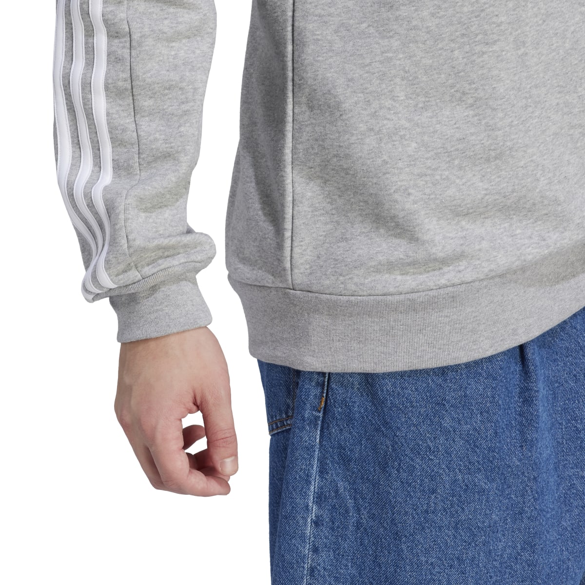 adidas Men's Essentials Fleece 3-Stripes Sweatshirt Mens Apparel Sweatshirts & Fleece