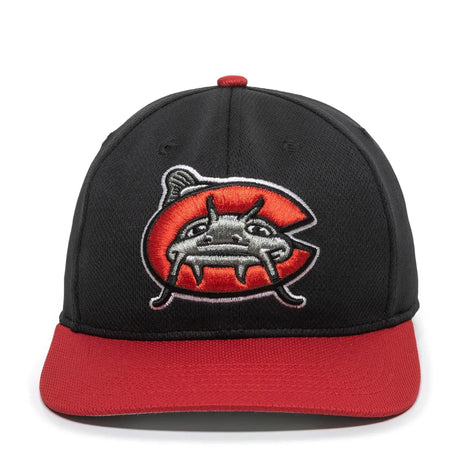 MIN-350-Carolina Mudcats™ Black/Red 2CMH-Adult Fan Gear MiLB Carolina Mudcats