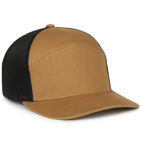 Outdoor Cap OC106 7-Panel Structured Trucker Hat Unisex Accessories Hats & Caps