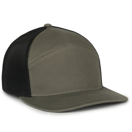 Outdoor Cap OC106 7-Panel Structured Trucker Hat Unisex Accessories Hats & Caps
