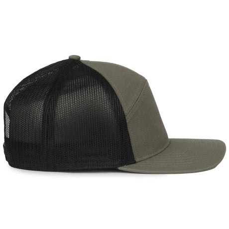 Outdoor Cap OC106 7-Panel Structured Trucker Hat Unisex Accessories Hats & Caps