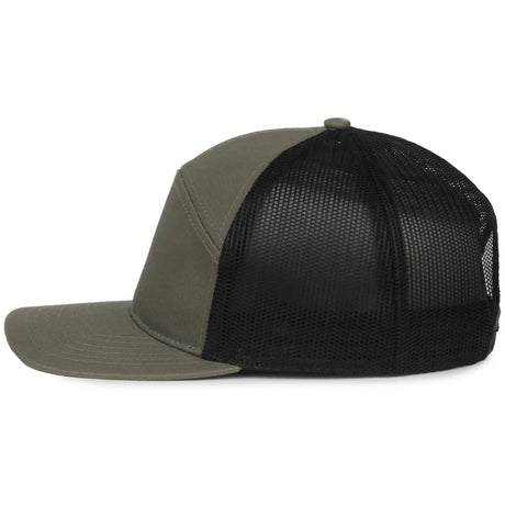 Outdoor Cap OC106 7-Panel Structured Trucker Hat Unisex Accessories Hats & Caps