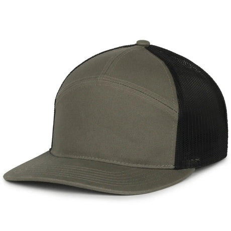 Outdoor Cap OC106 7-Panel Structured Trucker Hat Unisex Accessories Hats & Caps