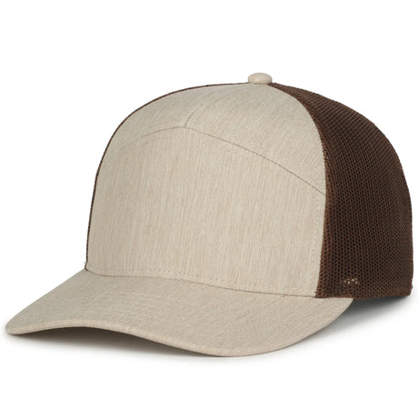 Outdoor Cap OC106 7-Panel Structured Trucker Hat Unisex Accessories Hats & Caps
