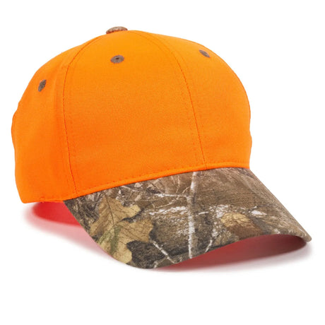 Outdoor Cap 202IS Blaze/ Camo Structured Solid Back Hat Unisex Accessories Hats & Caps