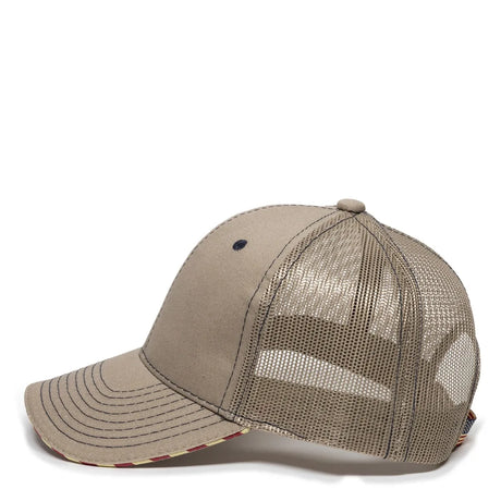Outdoor Cap USA-800M Contrast Stitch Structured Trucker Hat Unisex Accessories Hats & Caps