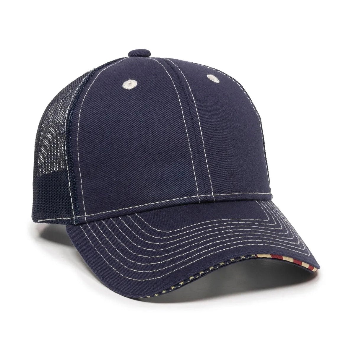 Outdoor Cap USA-800M Contrast Stitch Structured Trucker Hat-1