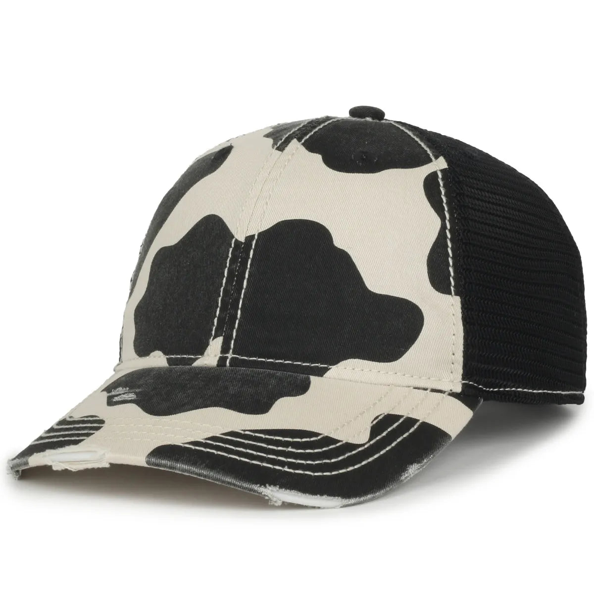 Outdoor Cap OC801P Holstein - Black Unstructured Trucker Hat Unisex Accessories Hats & Caps