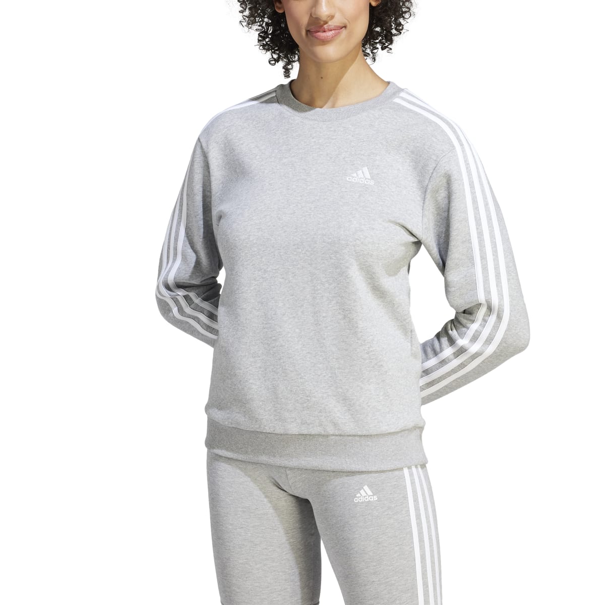 adidas Women's Essentials 3-Stripes Fleece Sweatshirt Womens Apparel Sweatshirts & Fleece