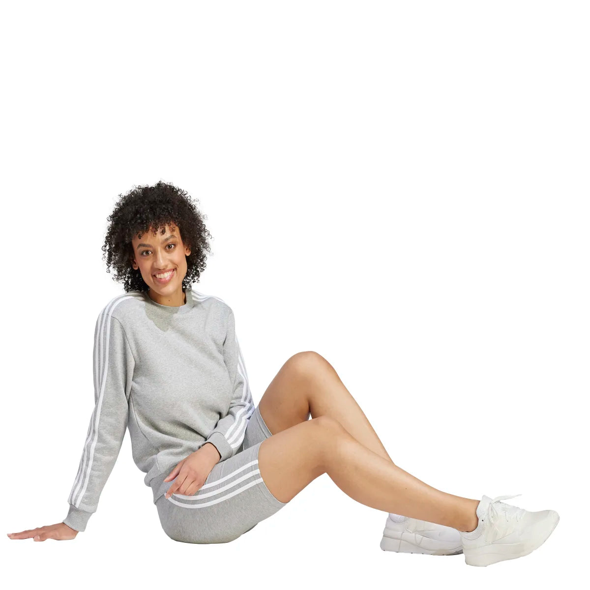 adidas Women's Essentials 3-Stripes Fleece Sweatshirt Womens Apparel Sweatshirts & Fleece