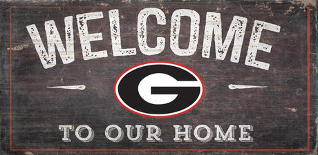 Fan Creations Georgia Bulldogs Welcome To Our Home Design Wood Sign 6x12 - Special Order Fan Gear NCAA Georgia Bulldogs