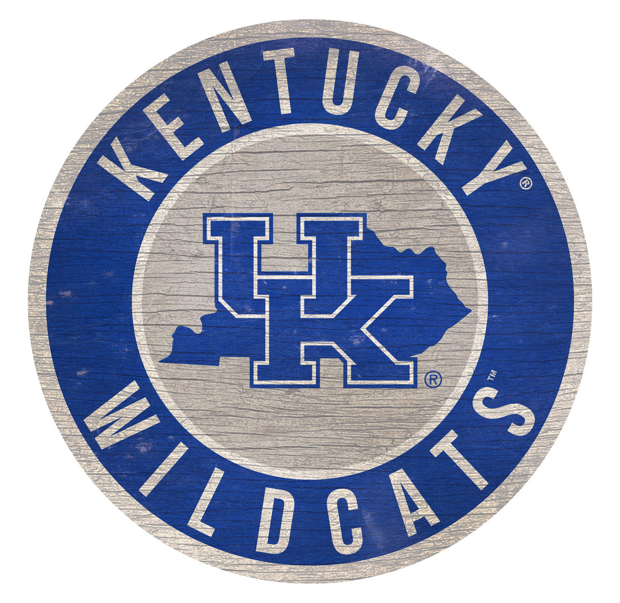 Fan Creations Kentucky Wildcats 12 Inch Round State Design Wood Sign- Special Order Fan Gear NCAA Kentucky Wildcats
