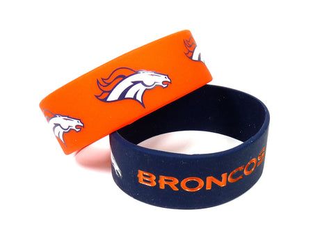 Aminco Denver Broncos 2 Pack Wide Bracelets Fan Gear NFL Denver Broncos