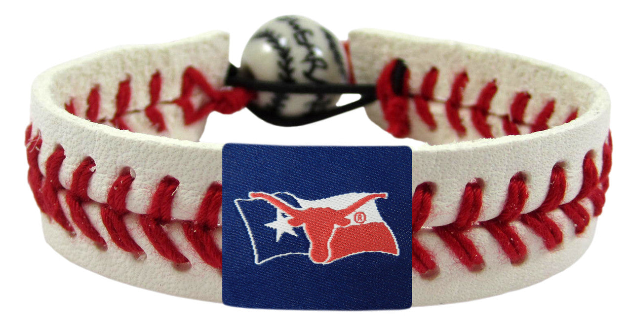 Gamewear Texas Longhorns Texas Flag Classic Baseball Bracelet Fan Gear NCAA Texas Longhorns