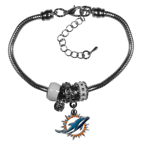 Siskiyou Miami Dolphins Euro Bead Style Bracelet Fan Gear NFL Miami Dolphins