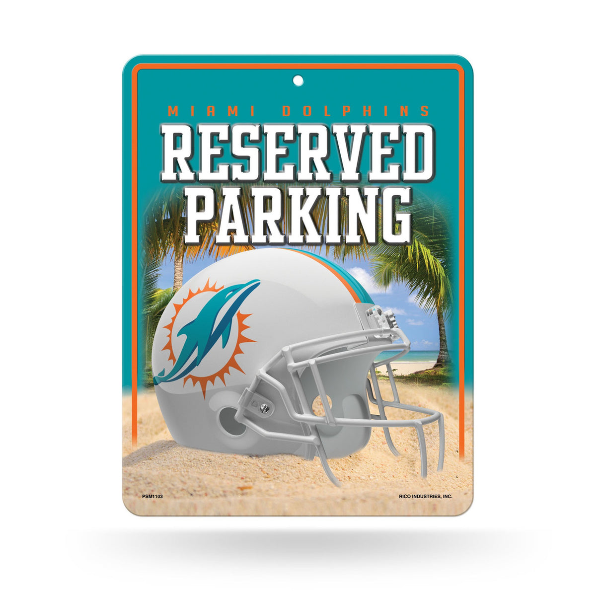 Rico Industries Miami Dolphins Metal Parking Sign - Special Order Fan Gear NFL Miami Dolphins