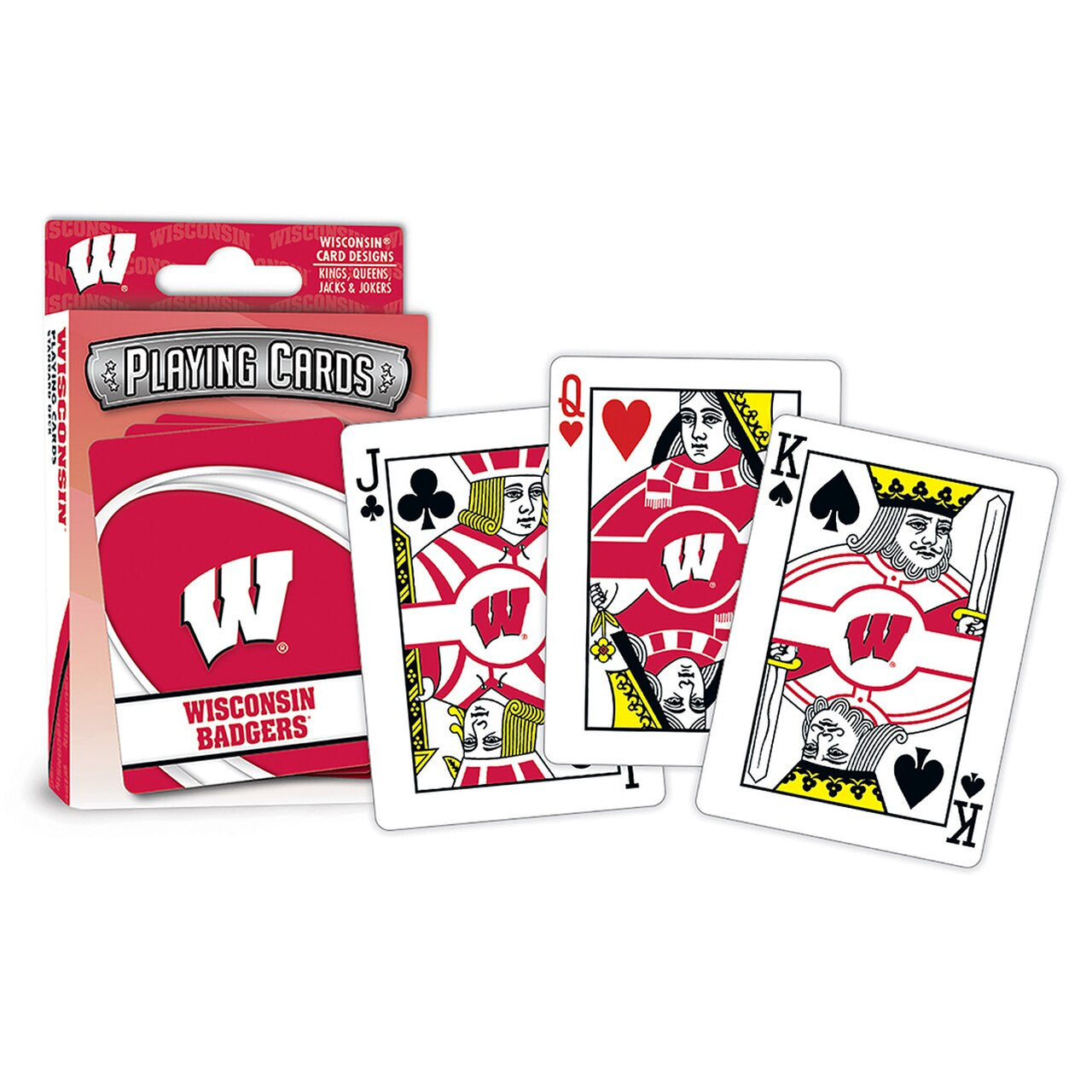 Masterpieces Puzzle Company Wisconsin Badgers Logo Playing Cards Fan Gear NCAA Wisconsin Badgers