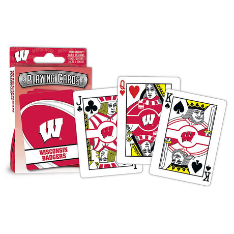Masterpieces Puzzle Company Wisconsin Badgers Logo Playing Cards Fan Gear NCAA Wisconsin Badgers