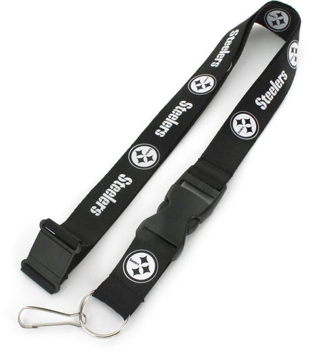 Aminco Pittsburgh Steelers Black and White Lanyard Fan Gear NFL Pittsburgh Steelers