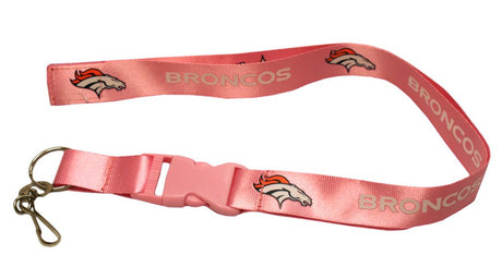 Pro Specialties Group Denver Broncos Pink Breakaway Lanyard with Key Ring - Special Order Fan Gear NFL Denver Broncos
